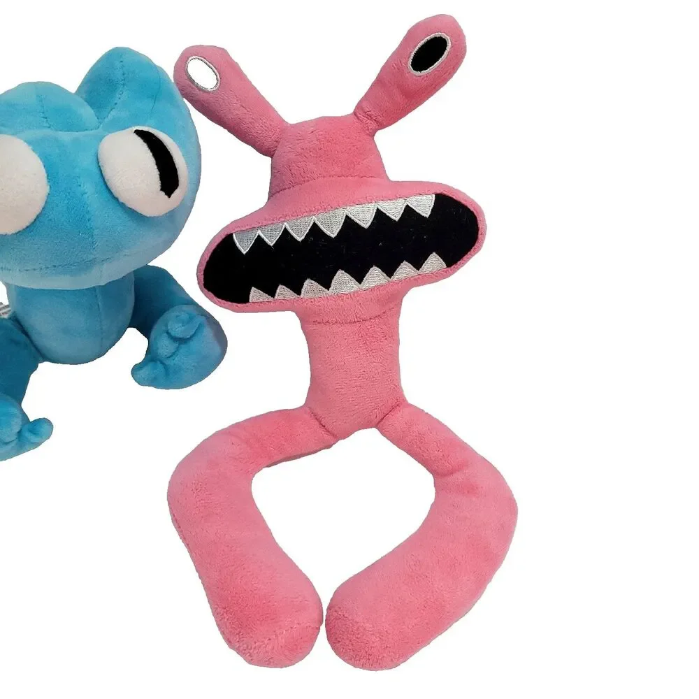 Rainbow Friends Cyan blue & pink monster plush Alien stuffed Creatures 8